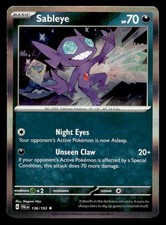 Sableye Scarlet & Violet #136/193 rara carta singola Holo Pokémon TCG