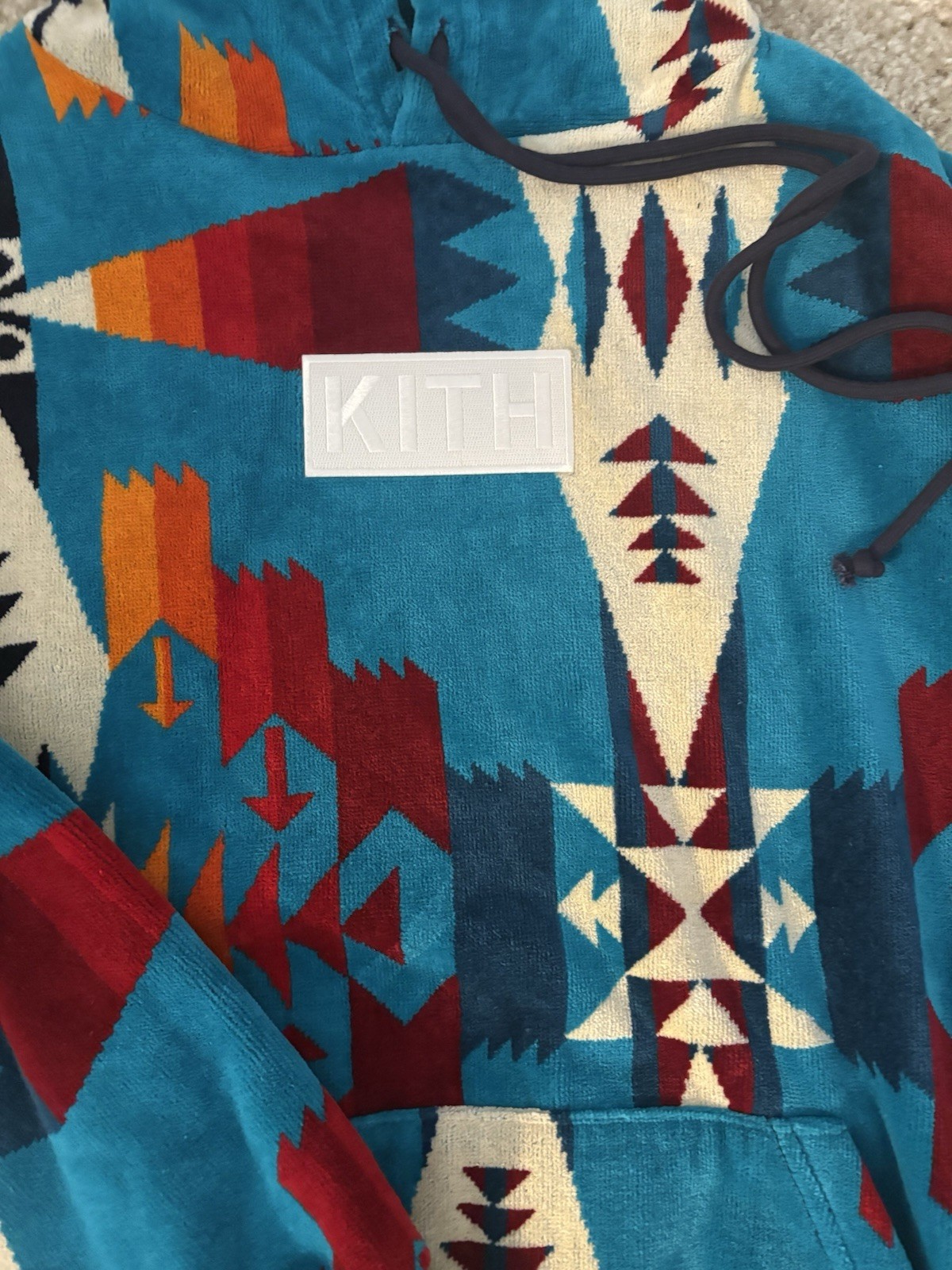 KITH x Pendleton Geometric Aztec Pattern Blue Pul… - image 4