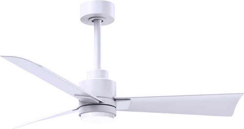 Matthews Alessandra 42" Damp-Rated Ceiling Fan with LED Lights, Matte White - Picture 1 of 1