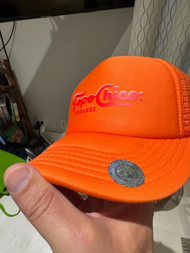 Topo Chico Sabores Orange Foam Mesh Baseball Cap Snap Back * HAS A STAIN ON IT*