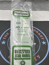 Evergreen Scale. Polystyrene Strips. 14" 124 .020 X .080 (10)