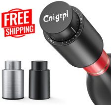 2pk Vacuum Wine Bottle Stopper 2-in-1 Reusable Preserver Saver Pump Wine Corks