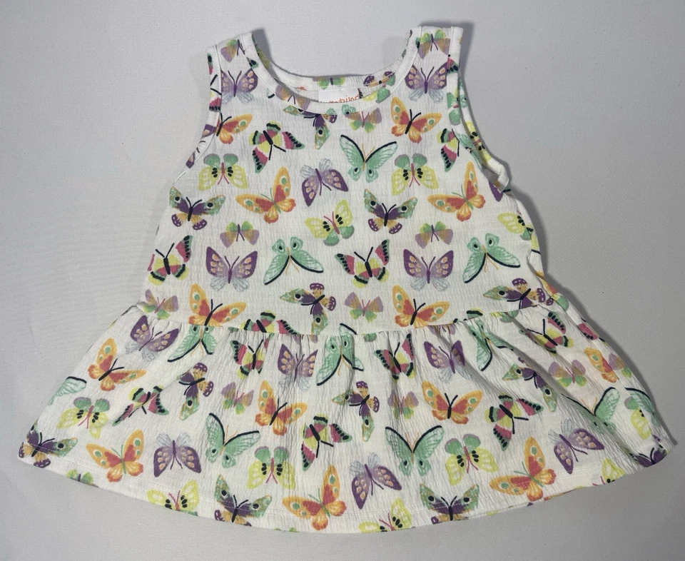 Conjunto corto Jumping Beans Butterfly camiseta sin mangas negra bicicleta pantalones cortos niñas 4T Foto 2 de 4