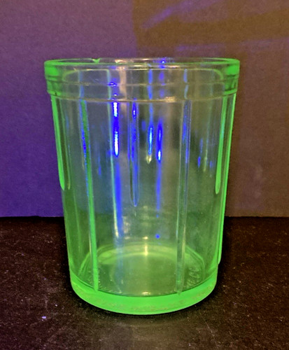 Uranium Green Glass Food Chopper BASE ONLY  Marked Lorraine Metal Mfg. Co Inc.