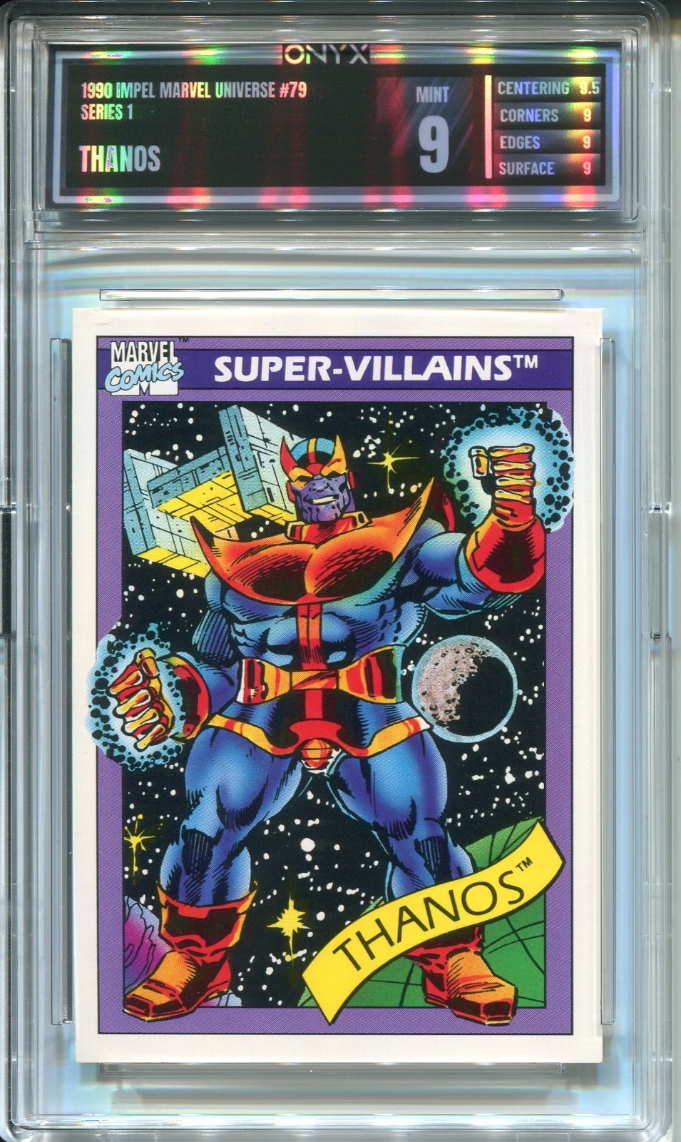 1990 IMPEL MARVEL UNIVERSE THANOS #79 GRADED ONXY 9 MINT