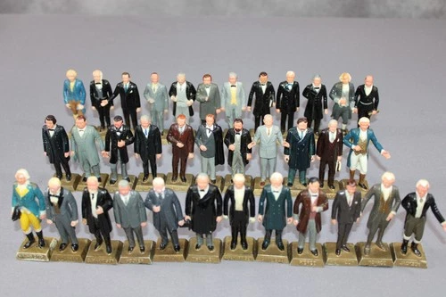 Lot of x35 VTG Marx 1960's Set of United States US Presidents Mini Figures