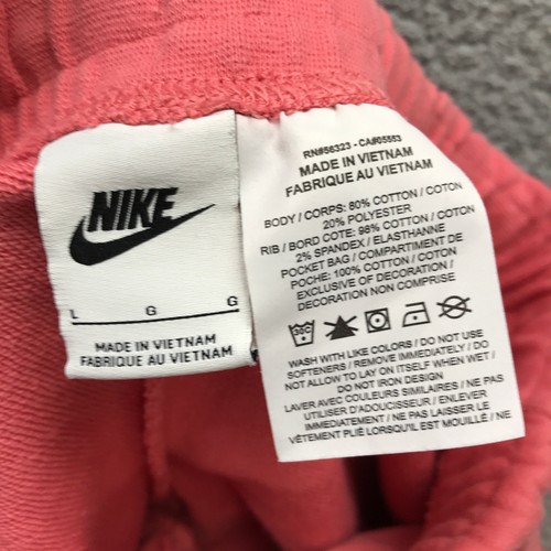 Nike Club French Terry Shorts Girls Youth Large Embroidered Swoosh Pink - Picture 3 of 6