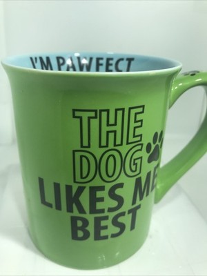 MY DOG LIKE ME BEST MUG. DOG LOVERS COFFEE MUG. IM PAWFECT DECO MUG. B437