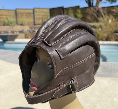 Communist Era Bulgarian Leather Parachute Cap Velur Lovech Bulgaria Pilot Helmet