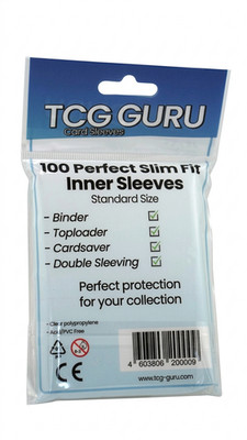 TCG GURU Card Sleeves, 100 Perfect Fit Standard Size Inner Sleeves, new & sealed