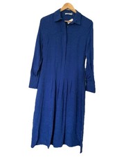 BNWT Mango Size Medium Blue Shirt Dress Patterned Material