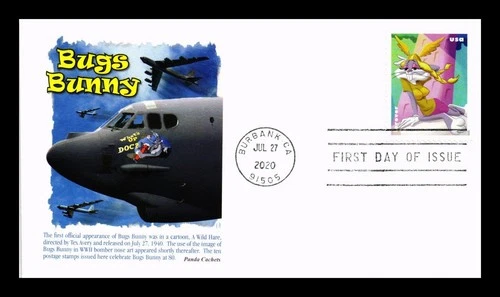 US COVER BUGS BUNNY AS VIKING WOMAN FIRST DAY ISSUE PANDA CACHET