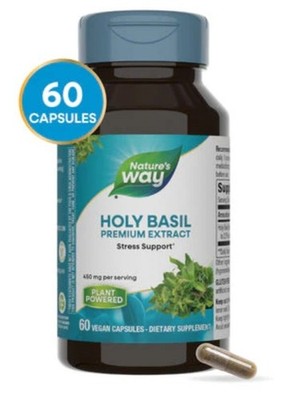 Nature's Way Holy Basil - Standardized Extract (450mg)  60 vcaps Exp 3/27