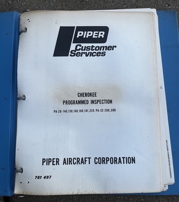 Piper Chrokee PA-28-140,150,160,180 etc Programmed Inspection 761-497 Original