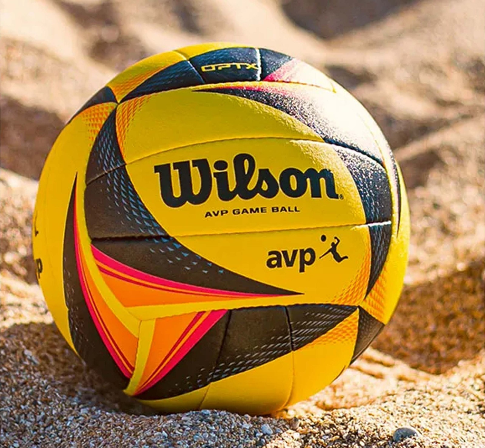 Wilson AVP OPTX Official Beach Volleyball Tour Match Game Ball - Black/Yellow