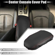 Center Console Seat Armrest Cover for Kia Optima 2016-2020 Black Red Stitches