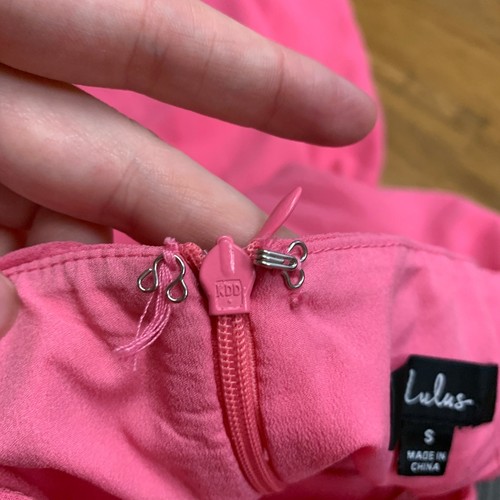 Lulus Hot Pink Neckholder ärmellos Schlitz Midikleid Damen Größe Small Chiffon - Bild 7 von 10
