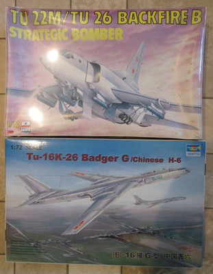 2 1/72 Russian Bomber Kits; ESCI Tu-22M/Tu-26 Backfire & Trumpeter Tu-16K Badger