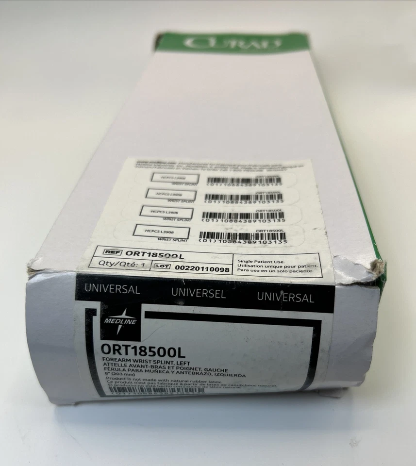 Férula muñeca antebrazo Curad negra/azul izquierda NUEVA abierta, caja dañada ORT18500L Foto 3 de 3