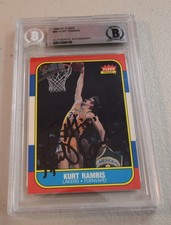 KURT RAMBIS SIGNED 1986/87 FLEER ROOKIE #89 BAS BGS AUTHENTIC AUTOGRAPH AUTO