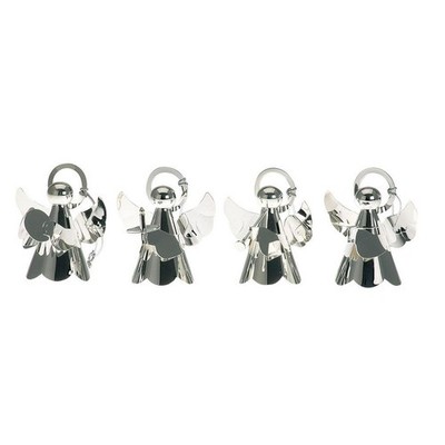 Deko Engel zum Aufhängen 4teilig Mini Engelfiguren versilbert Advent Weihnachten