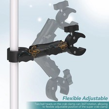 Super Double Clamp Mount Umbrella Camera Pole Clamp Holder,360 Magic Socket ...