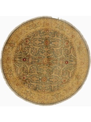 6x6 Round Indian Agra Area Rug | Traditional Floral Design | Free US Shipping