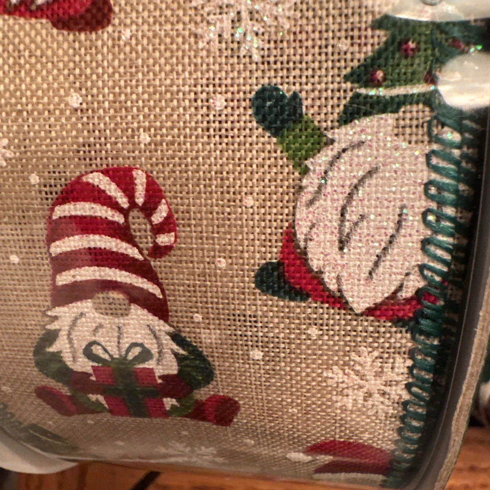 Christmas Gnomes Glittered Wire-Edged Ribbon Roll - 2.5" x 50 yds - New - Image 2 of 4