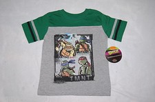Boys S/S Tee Shirt TMNT NINJA TURTLES Gray Green MUTANT MADNESS Size 4