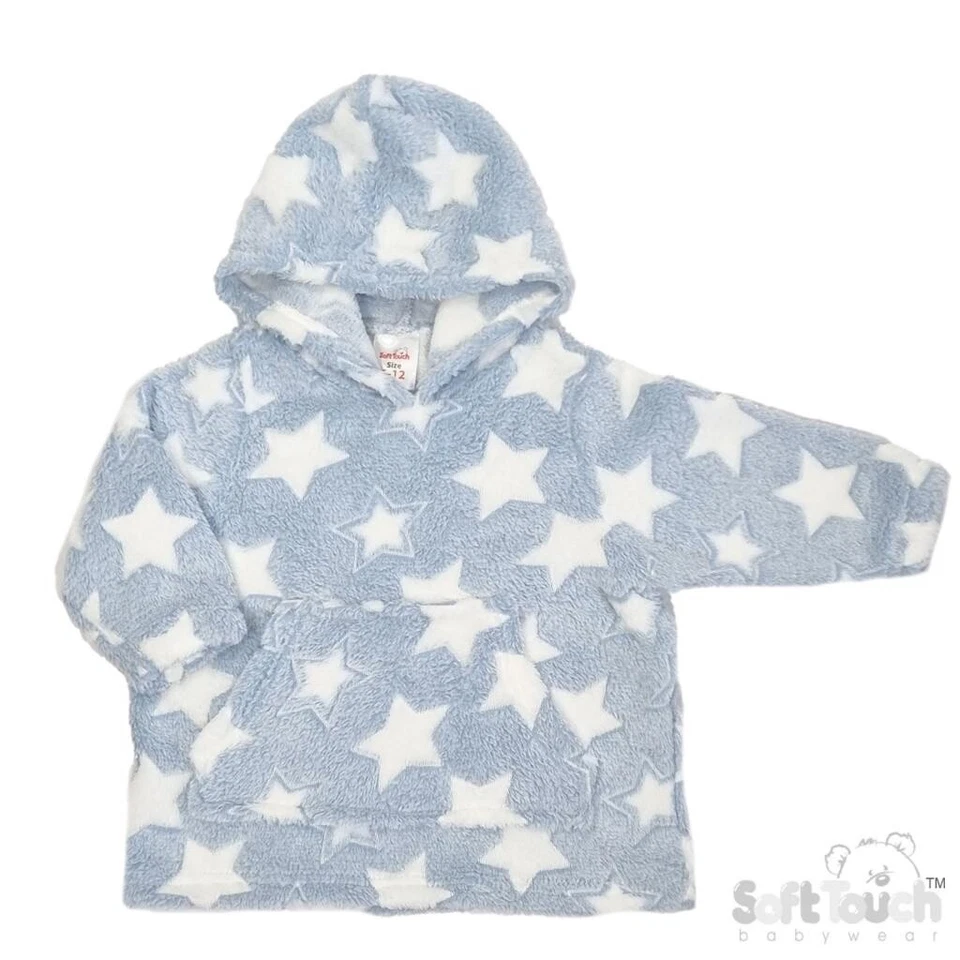 BABY POLAR SUDADERA CON CAPUCHA NIÑOS NIÑAS AZUL ROSA ESTAMPADO CÁLIDO CAPUCHA NATACIÓN TOP Foto 3 de 4