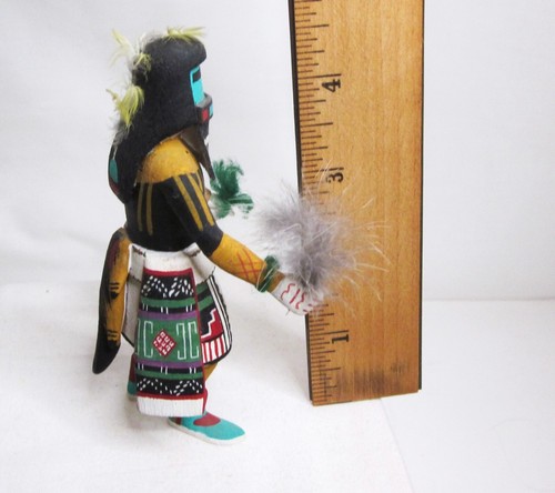 Hopi Langhaar Kachina Handarbeit aus Cottonwood Wurzel handbemalt 4 1/2" - Bild 6 von 7
