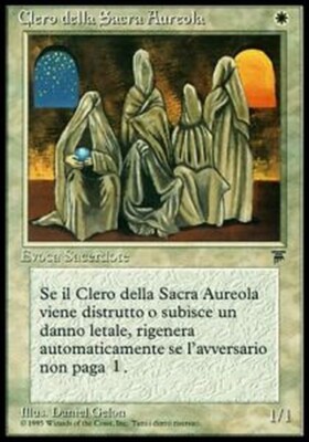 ITALIENISCHER RUSH Clero della Sacra Aureola MTG Magic LEGENDS ITA
