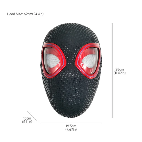Miles Morales Spiderman Helmet 3D Wearable Mask Cosplay Remote Eyes Costume Prop - Picture 12 of 24