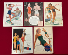 VTG Jantzen Swim Suits Clothing Magazine Advertisements x5 40s 50s Bathing Suits