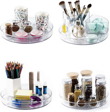 Lazy Susan Turntable Organizer - 4-PK 9.2" Storage Container Bins Kitchen Bath
