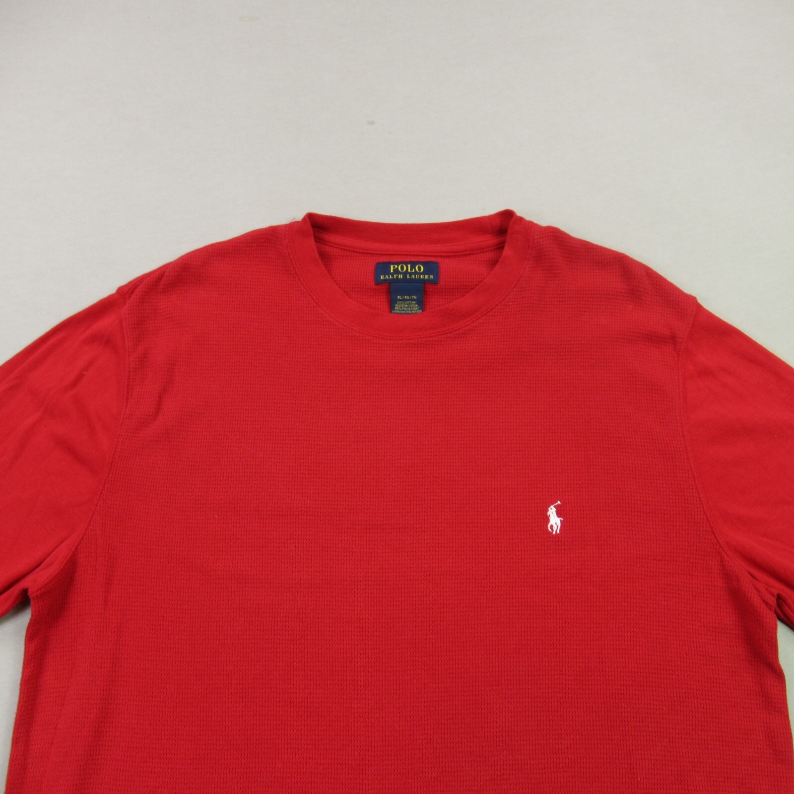 Polo Ralph Lauren Felpa Uomo XL Pullover Felpa Pony Termica Rossa