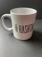 #Hashtag Large White Soup Tea Ceramic Coffee Lovers Cup Mug Whimsy Office