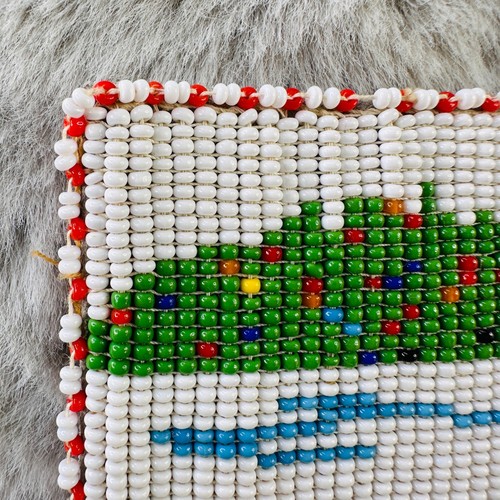 Vintage Native American Beaded Wallet Leather Pictorial Canoe - Picture 2 of 7