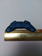 Vintage New Old Stock Metallica Blue Block Spellout Iron On Patch 5"×2.25"