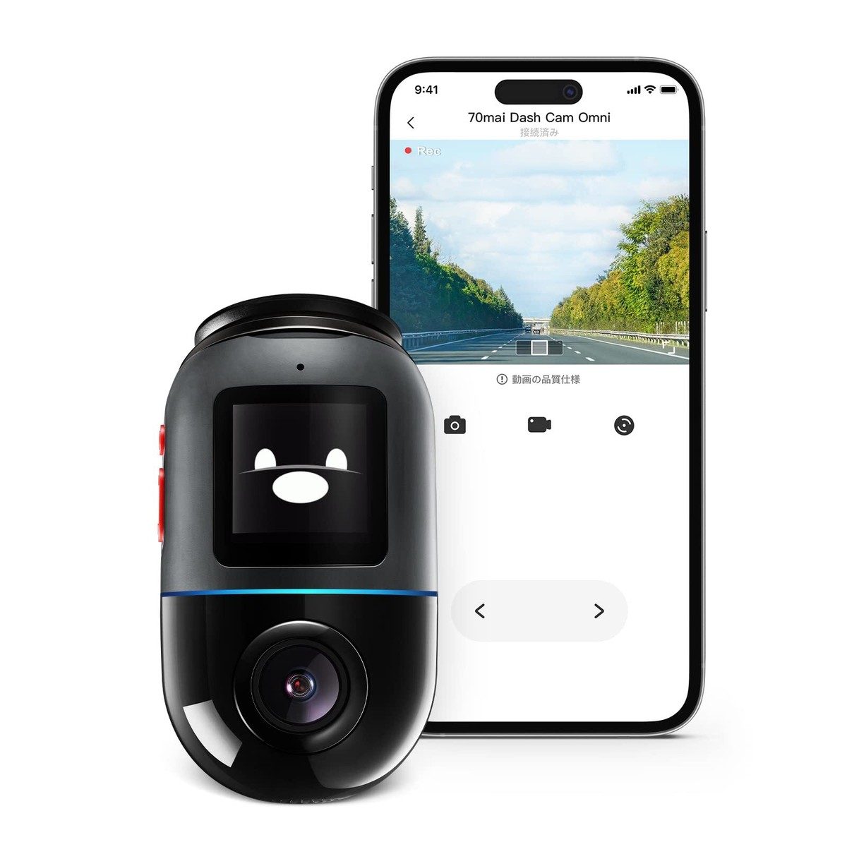 セキュリティ 70mai Dash Cam Omni 64G 70mai Dash Cam Omni 360° Recorder 64GB eMMC GPS WiFi