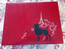 Vintage 1960's Faux Red Leather & Pairs Poodle Design & Photos & Postcards