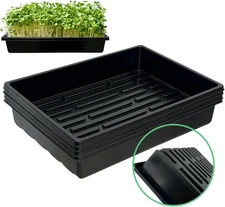 Heavy-Duty Extra Thick Seed Starting Trays 5 Pack, Reusable Microgreens Growing 