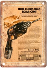 Vintage 1979 Skil Tools Cordless Drill Ad Reproduction Metal Sign Z352