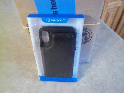 New - Black OneTop Wallet Phone Case For iPhone XS Card Holder Slots Magnetic