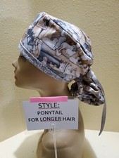 Nativity Christmas Women's Ponytail Surgical Scrub Hat/Cap Handmade
