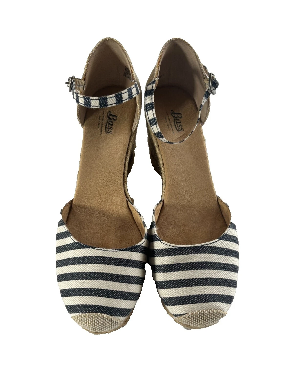 Bajos tacones a rayas para mujer