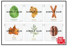 Simply Gum | Variety Pack - Peppermint, Cinnamon, Ginger, Fennel, Maple, Coffee 