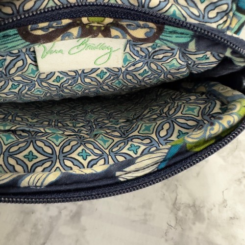 Vera Bradley Crossbody Passport Purse Blue Mod Floral Travel Bag Small Hipster - Picture 6 of 11