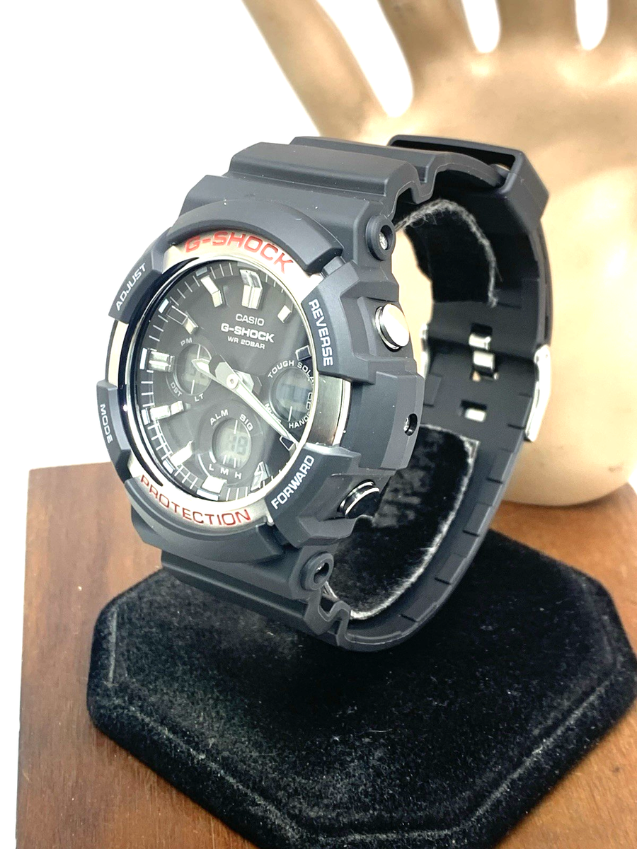 Casio Mens Watch G-Shock GAS100 Black Resin Analog Digital Tough