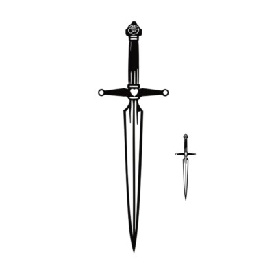 2 x Dolch Semi Permanent Tattoo Wasserdicht Hält 1 - 2 Wochen Messer Schwert